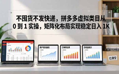 不囤货不发快递，拼多多虚拟类目从 0 到 1 实操，矩阵化布局实现稳定日入 1K
