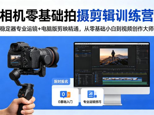 相机零基础拍摄剪辑训练营：稳定器专业运镜+电脑版剪映精通，从零基础小白到视频创作大师