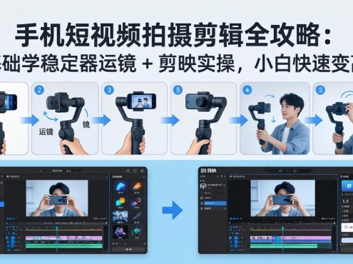 手机短视频拍摄剪辑全攻略:零基础学稳定器运镜 + 剪映实操,小白快速变高手