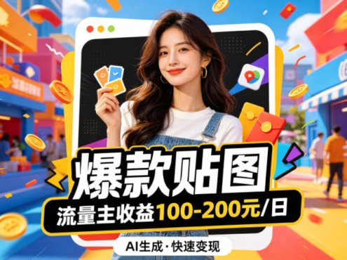 借助AI生成爆款贴图做公众流量主，当日收益100-200