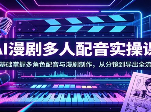 AI漫剧多人配音实操课:零基础掌握多角色配音与漫剧制作,从分镜到导出全流程