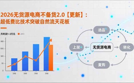 2026无货源电商不备货2.0【更新-4月】：超低费比技术突破自然流天花板，单店月利润1-3万元