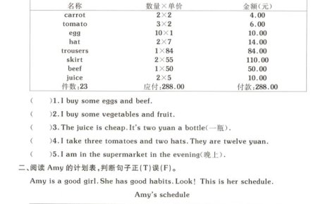 四年级下英语综合阅读专项练习《人教版》