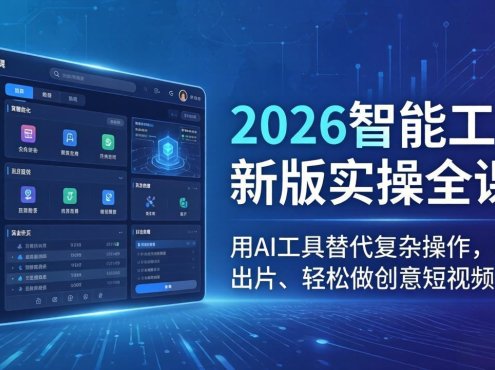 2026智能工具新版实操全课:用AI工具替代复杂操作,高效出片、轻松做创意短视频出圈