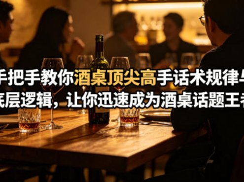 付费文章：手把手教你酒桌顶尖高手话术规律与底层逻辑，让你迅速成为酒桌话题王者(二十年全网独家经验分享)