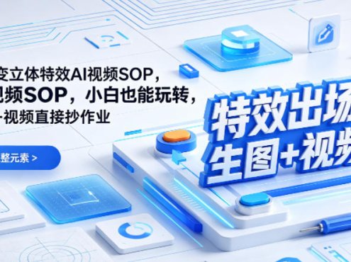 (特效出场)平面变立体特效AI视频SOP,小白也能玩转,生图+视频直接抄作业