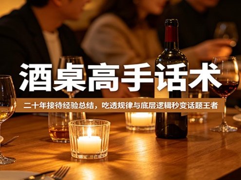 酒桌高手话术:二十年接待经验总结,吃透规律与底层逻辑秒变话题王者