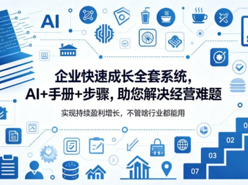 企业快速成长全套系统,AI+手册+步骤,助您解决经营难题,实现持续盈利增长,不管啥行业都能用