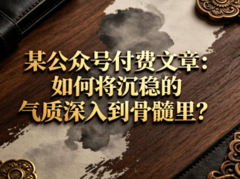 某公众号付费文章:如何将沉稳的气质深入到骨髓里?