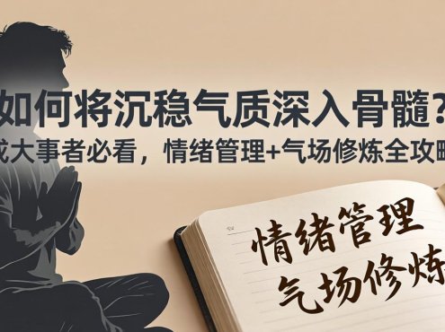付费文章：如何将沉稳气质深入骨髓？成大事者必看，情绪管理+气场修炼全攻略