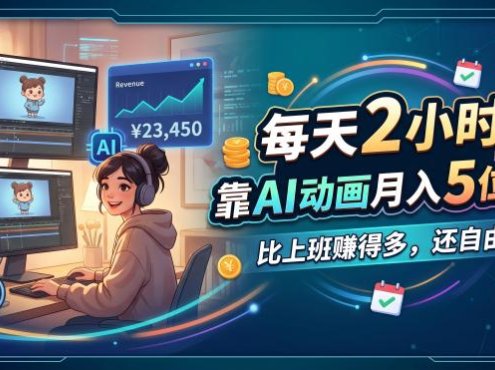 每天 2 小时,靠 AI 动画月入 5 位数,比上班赚得多,还自由