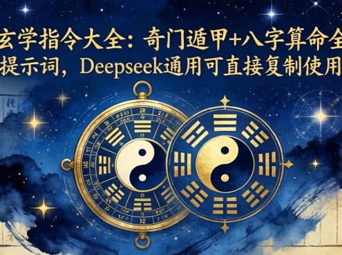 AI玄学指令大全：奇门遁甲+八字算命全套提示词，Deepseek通用可直接复制使用
