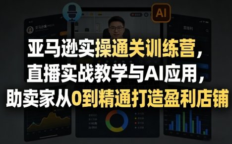 亚马逊实操通关训练营，直播实战教学与AI应用，助卖家从0到精通打造盈利店铺(更新4月17日)