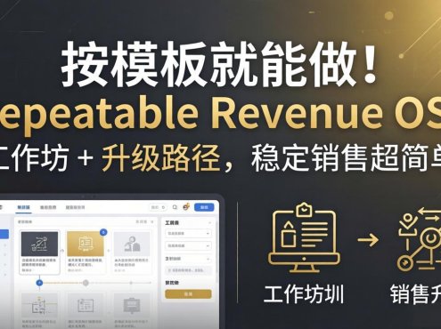 按模板就能做！Repeatable Revenue OS：工作坊 + 升级路径，稳定销售超简单