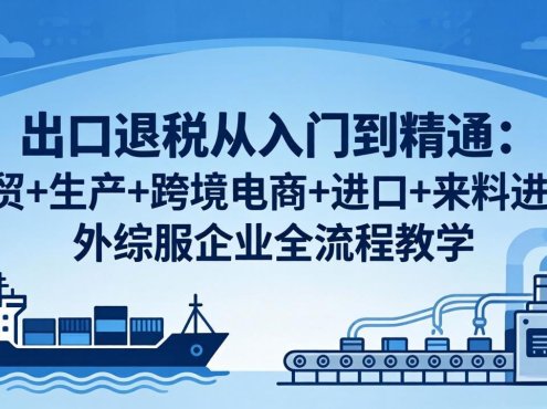 出口退税从入门到精通：外贸+生产+跨境电商+进口+来料进料+外综服企业全流程教学