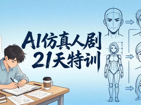 AI仿真人剧21天特训-更新：从剧本到成片全流程实战，掌握角色一致性与变现方法
