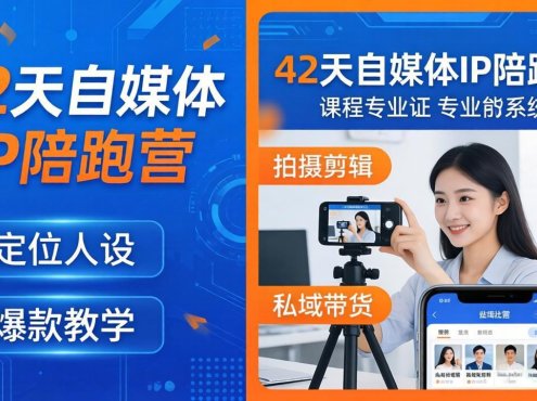 42天自媒体IP陪跑营-26年4月19更新：定位人设爆款全教学，拍摄剪辑私域带货一站式落地
