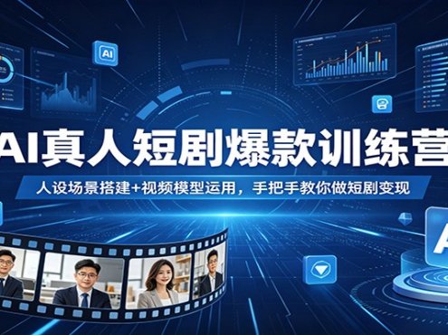 AI真人短剧爆款训练营：人设场景搭建+视频模型运用，手把手教你做短剧变现
