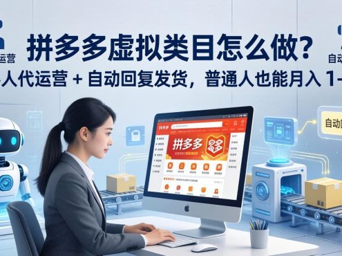 拼多多虚拟类目怎么做？机器人代运营 + 自动回复发货，普通人也能月入 1-5W