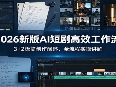 2026新版AI短剧高效工作流：3+2极简创作闭环，全流程实操讲解