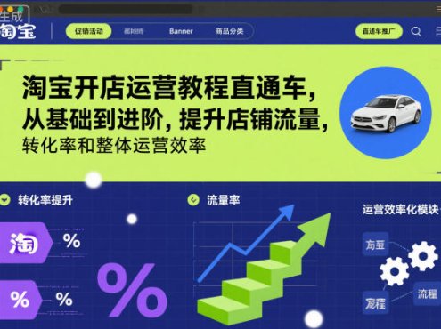 淘宝开店运营教程直通车，从基础到进阶，提升店铺流量，转化率和整体运营效率(更新26年4月20日)