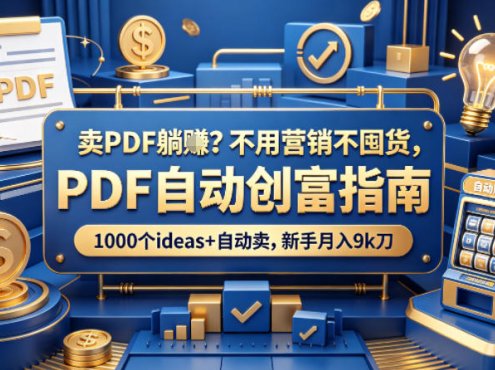 卖PDF躺賺？不用营销不囤货，PDF自动创富指南，1000个ideas+自动卖，新手月入9k刀【原创双语字幕】
