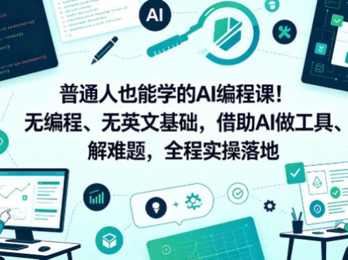 普通人也能学的AI编程课！无编程、无英文基础，借助AI做工具、解难题，全程实操落地