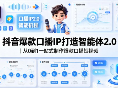 抖音爆款口播IP打造智能体2.0｜从0到1一站式制作爆款口播短视频