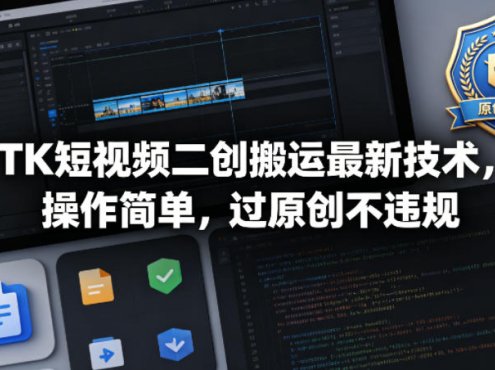 TK短视频二创搬运最新技术，操作简单，过原创不违规