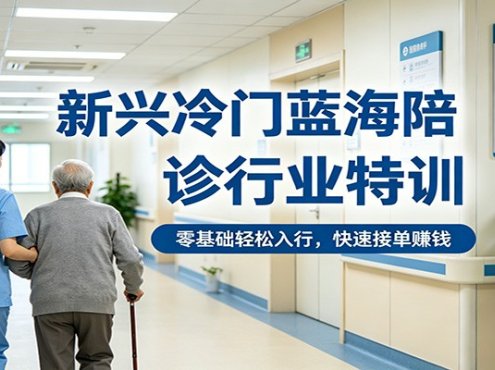 新兴冷门蓝海陪诊行业特训，零基础轻松入行，快速接单赚钱