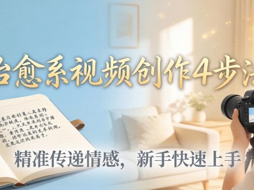 治愈系视频创作4步法：从文案打磨到画面呈现，精准传递情感，新手快速上手出优质内容