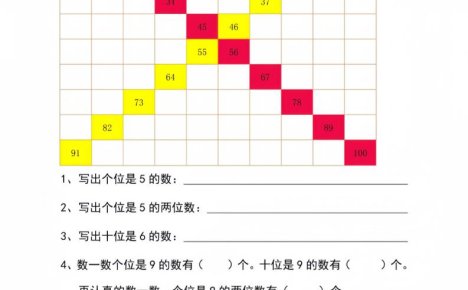一年级下数学百数表专项练习2