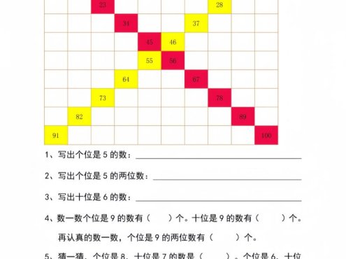一年级下数学百数表专项练习2