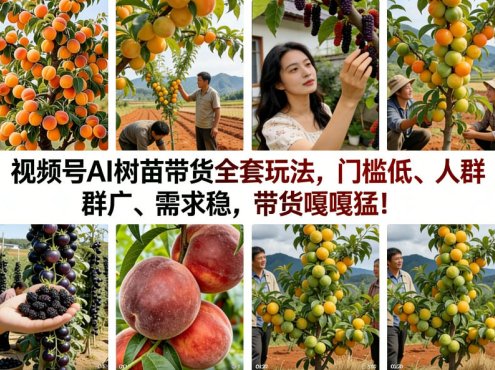 视频号AI树苗带货全套玩法，门槛低、人群广、需求稳，带货嘎嘎猛！(更新0426)