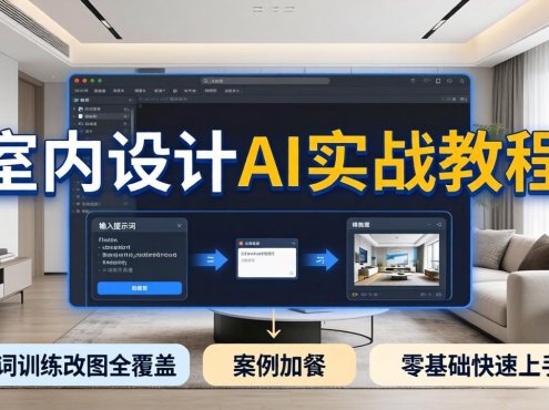 2026室内设计AI实战教程，提示词训练改图全覆盖，搭配案例加餐，零基础也能快速上手
