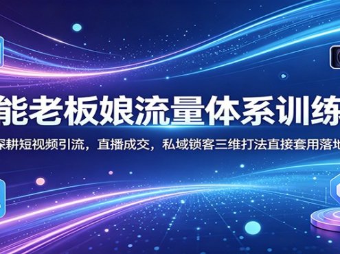 全能老板娘流量体系训练营：深耕短视频引流，直播成交，私域锁客三维打法直接套用落地