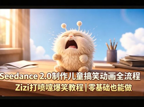 Seedance 2.0制作儿童搞笑动画全流程Zizi打喷嚏爆笑教程｜零基础也能做