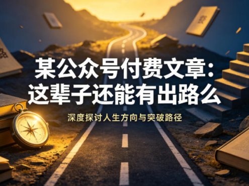 某公众号付费文章：这辈子还能有出路么