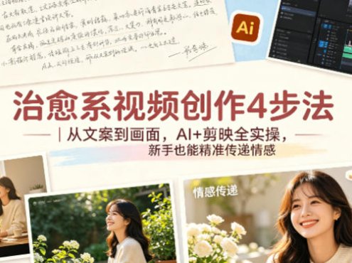 治愈系视频创作4步法｜从文案到画面，AI+剪映全实操，新手也能精准传递情感