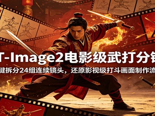 GPT-Image2电影级武打分镜课：一键拆分24组连续镜头，还原影视级打斗画面制作流程