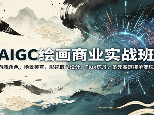 AIGC绘画商业实战班：游戏角色，场景美宣，影视概念设计，Flux炼丹，多元赛道接单变现