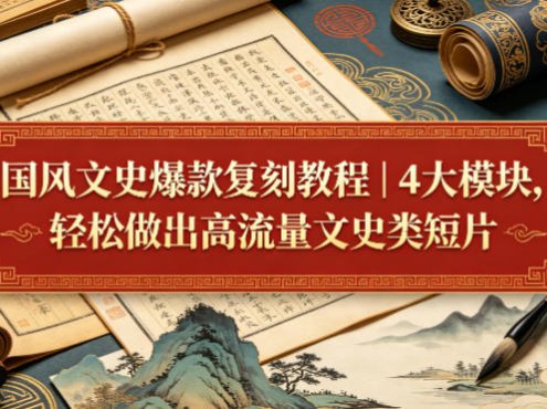 国风文史爆款复刻教程｜4大模块，轻松做出高流量文史类短片