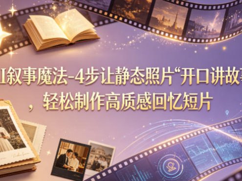 AI叙事魔法-4步让静态照片“开口讲故事”，轻松制作高质感回忆短片