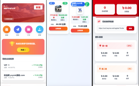 海外汽车电气投资理财源码/三级分销/可自定义产品