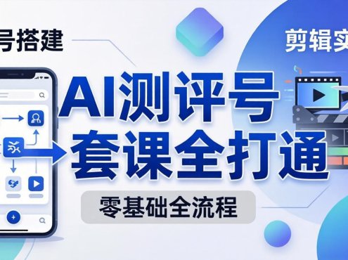 零基础起步怎么做AI测评号？账号搭建、爆款文案、剪辑实操、涨粉变现，一套课全打通