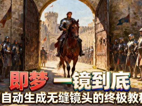 即梦AI一镜到底终极教程，智能补帧+运镜技巧，AI自动生成无缝丝滑长镜头高效出片