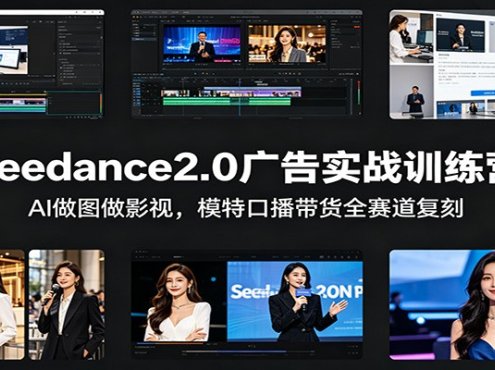 Seedance2.0广告实战训练营：AI做图做影视，模特口播带货全赛道复刻