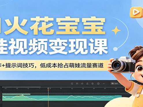 AI火花宝宝萌娃视频变现课：AI视频制作+提示词技巧，低成本抢占萌娃流量赛道