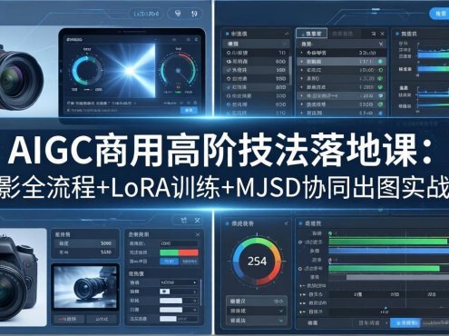 AIGC商用高阶技法落地课：AI摄影全流程+LoRA训练+MJSD协同出图实战教学