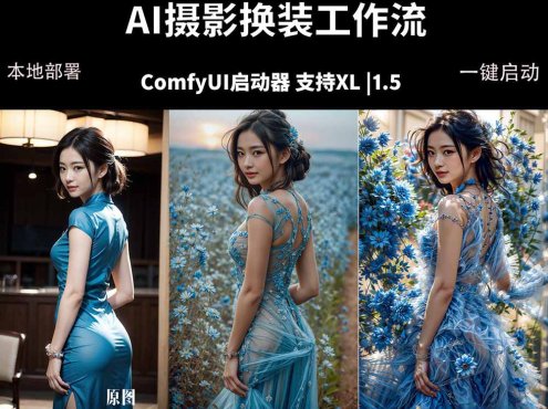 ComfyUI人像写真摄影工作流：本地一键部署，换装换场景换脸全搞定，影楼效率翻倍